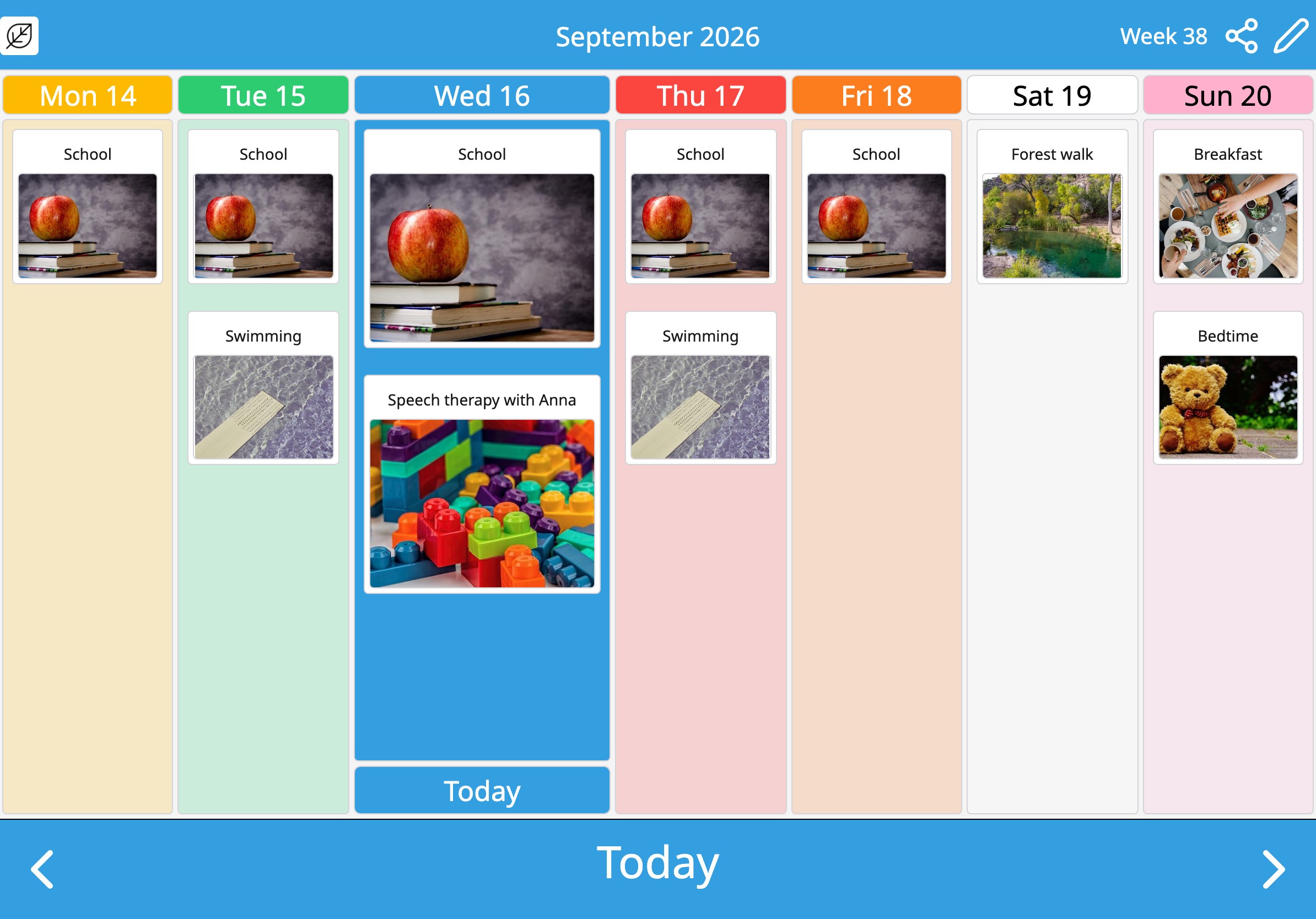 The same week in the German school colours